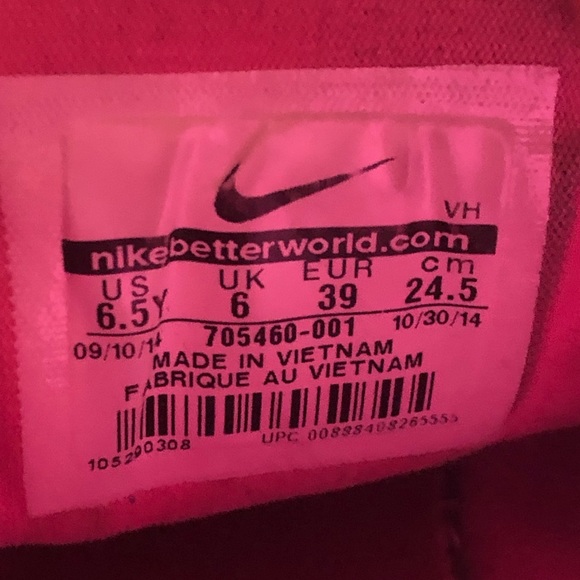 Nike Flex Fury Black Pink Athletic Running Shoes Size 6.5Y Women’s 8 - Picture 9 of 9